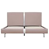 Festnight Bettgestell Lederbett mit Lattenrahmen Bettrahmen Balkenbett Bettrahmen Lattenrost Holzbett Jugendbett Gästebett Cappuccino-Braun Kunstleder 140x200 cm
