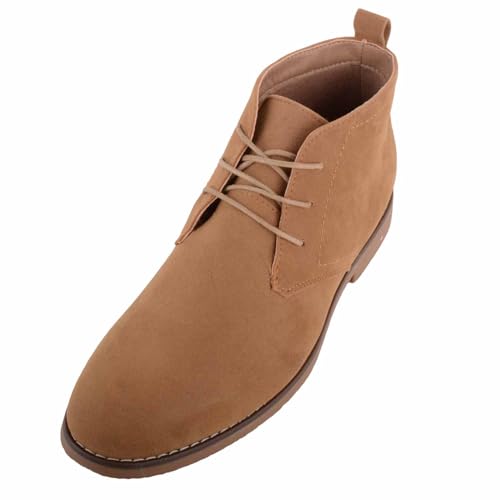 ABSOLUTE FOOTWEAR Botas Chelsea para hombre, con cordones, imitación de ante, estilo casual, Desert, arena, 42 EU