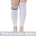 Dxhycc 3 Pairs Kids Striped Soccer Socks Athletic Soccer Leg Sleeves Socks for Youth Boys Girls Baseball Football Softball Rugby, White