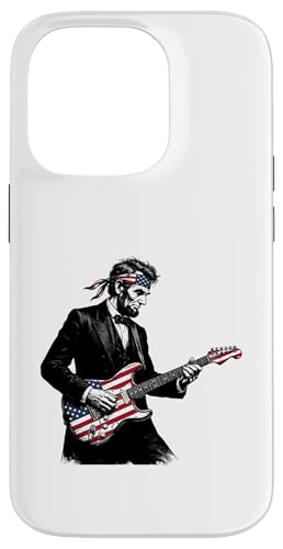 Abraham Lincoln Playing Guitar Patriotic Funny July 4th �X�}�z�P�[�X iPhone 14 Pro �p