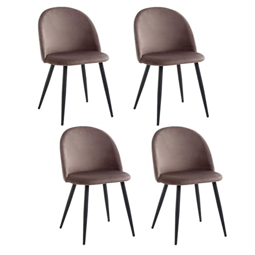 Jzgorc Pack De 4 Silla De Comedor, Silla De Comedor De Terciopelo Suave, Silla De Cocina Con Patas De Metal, Silla De Comedor Moderna Con Almohadilla Protectora Ajustable - Marrón Jzgorc Pack De 4 Silla De Comedor, Silla De Comedor De Terciopelo Suave, Silla De Cocina Con Patas De Metal, Silla De Comedor Moderna Con Almohadilla Protectora Ajustable - Marrón