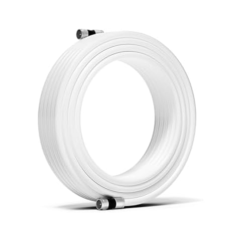 60ft White RG6 Coaxial Cable for Cell Phone Booster Cover