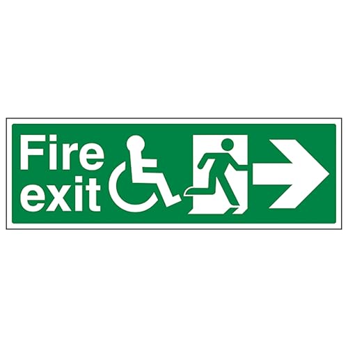 Signalisation Fire Exit PMR 600x200 mm aspect alu haut de gamme