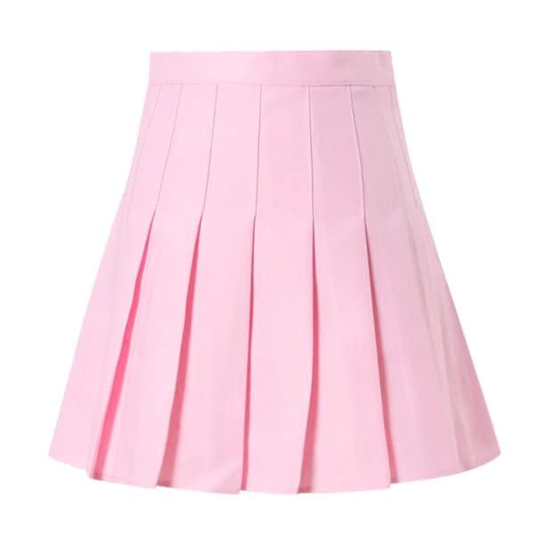 Girl High Waist Pleated Skirt Short Skater Tennis Skirt Mini Skirt | Women Pleated Skirt for Girls (24) Pink-image-2
