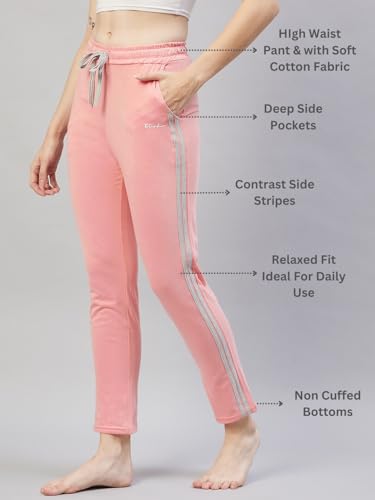 Image of BLINKIN Women Cotton Stribed Casual Style Pyjamas|Lowers With 2 Side Pockets : Ideal For Night Wear & Comfort Wear - The Ultimate Relaxed Fit Track Pants (Combo-608)