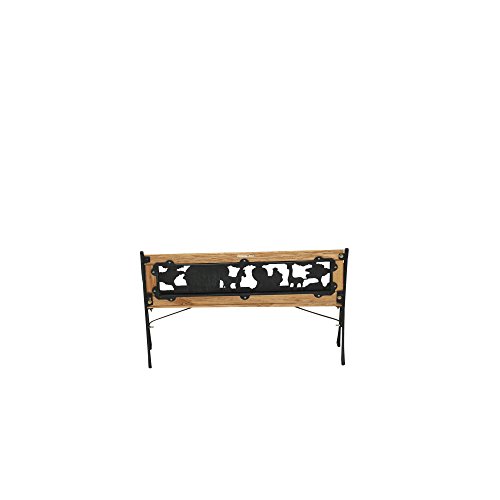 Siena Garden kinderbank, 41 x 84 x 52,5 cm, frame: ijzer, gelakt in antiek-groen, oppervlak: hardhout in natuur - Afbeelding 6