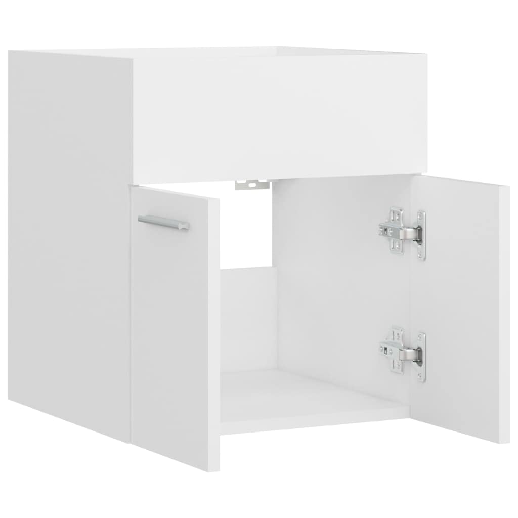 Mobile sottolavabo in legno bianco, 41 x 38,5 x 46 cm, con 1 scomparto, 2 ante, per mobili da bagno, set di mobili da bagno, per lavandino e montaggio a parete