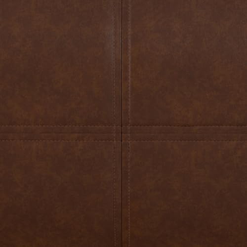 SIMPLIHOME Brody 30" Wide Pouf in Distressed Camel Brown Faux Leather by SIMPLIHOME - Used condition - Image 8