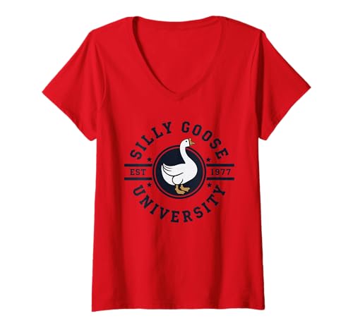Womens Silly Goose University meme vintage V-Neck T-Shirt