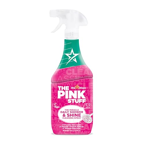 Comparison: Best Cleaner For Chrome Faucets 10 The Pink Stuff Miracle Daily Shower & Shine Spray – 30oz Bathroom Cleaner for Glass, Tile, Mirrors & Chrome – Prevents Soap Scum & Watermarks – No Rinse Spray & Leave Formula