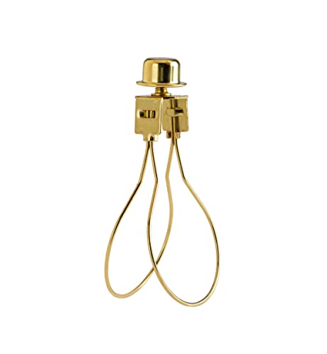 Image of Creative Hobbies Lamp Shade Light Bulb Clip Adapter Clip on with Shade Attaching Finial Top, Gold Color - No Harp Needed | 4 Pack