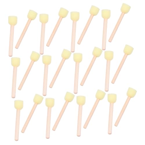 Angoily 40 Pinceles De Esponja para Accesorios para Manualidades Pinceles De Esponja para Manualidades Pequeños De Madera Amarilla