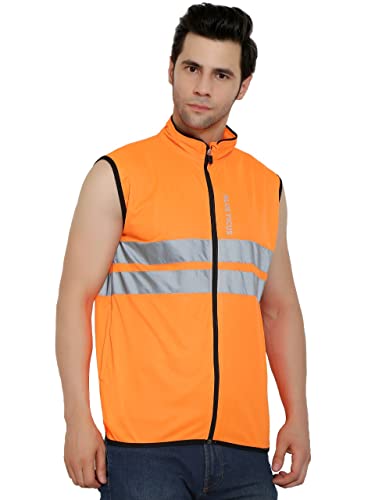 Image of Reflective Cycling Jacket Windproof Bike Jacket Coat for Running Hiking Walking Night Jacket with reflective strips for safety