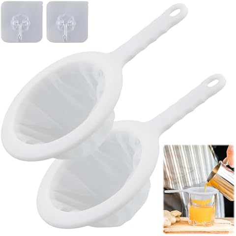 2 Pack Fine Mesh Strainers with Hooks Cover