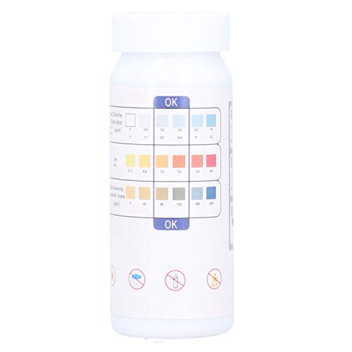 50 Cuentas 3 en 1 Tiras de Prueba de Agua de la Piscina de Spa para Cloro/bromo Libre, PH, Pruebas de Alcalinidad, Resultados Rápidos y Precisos, Ideales para Agua Potable,