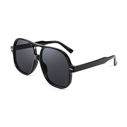 FEISEDY Vintage Retro Oversized 70s Sunglasses Women Men Classic Large Squared Frame Sunglasses B4101