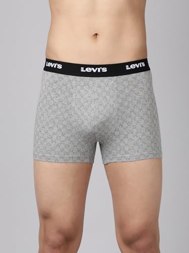 Image of Levi's 022 Men's Cotton Designer Trunk - Mid Rise, Outer Elastic Waistband (Pack of 2)