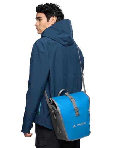 VAUDE Aqua Front - Fahrradtasche - 2 Vorderradtaschen (2x14L) - wasserdicht - Made in Germany, in blau