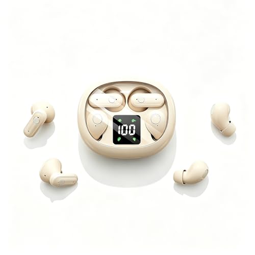 Wireless Earbuds, 2 in 1 Case(Mini Sleep Earbuds & Semi-In-Ear Headphones), Bluetooth Earphones with LED Power Display,Smallest Invisible Earbuds for Small Ears Canals Side Sleepers, Sports, Work
