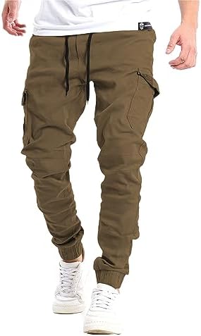 YAOHUOLE Cargo Pants for Men Cargo Pants with Pocket Elastic Waist Trousers