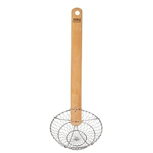 Kitchencraft World of Flavours Chinese spinnenschuimlepel met handvat van bamboehout, 33 cm (13″), hout, meerkleurig, 1 x 1 x 1 cm