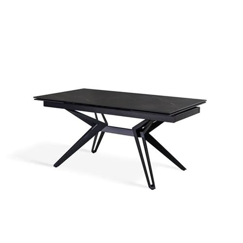 Stones Match 3 Table Extensible (160/240x90 cm) en Céramique Noire