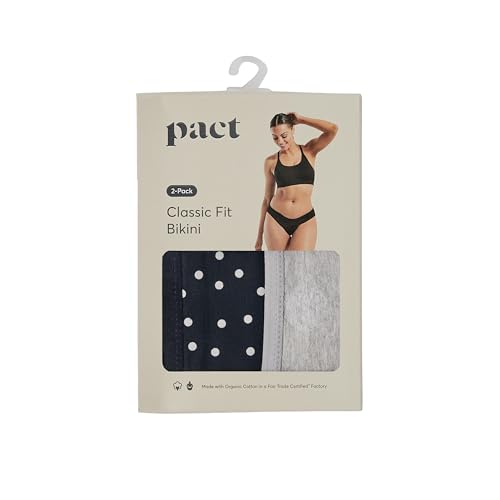 Image of Pact Women's Organic Cotton Bikini Underwear, Classic Fit Panties with High Cut Leg