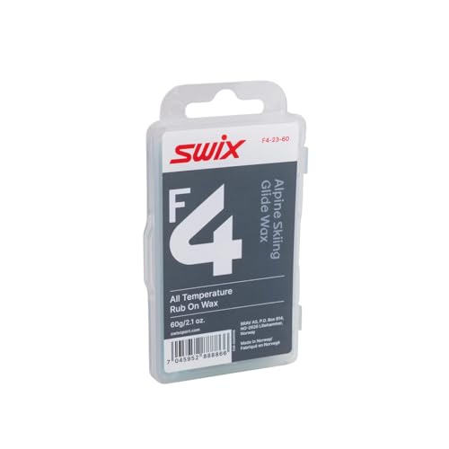 Swix F4 Universal Rub-On Glide Wax with Cork Applicator for Skis Snowboards 60g
