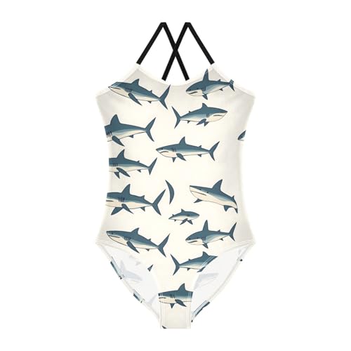 Sharks Girls One Piece Swimsuits Quick Dry Beach Swimwear Bathing Suit
