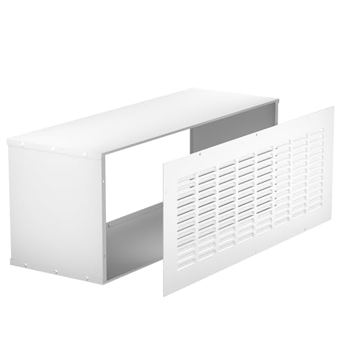 PTAC Wall Sleeve, 42.5”L x 16.6”W x 15' H Wall Sleeve with Exterior Ventilation Grille & Weatherproof Drain Hole, Durable Metal Sleeve for Most Packaged Terminal Air Conditioners and PTHP, White