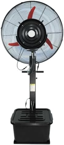 Industrial Pedestal Misting Fan - 42L/11 Gal Cool Mist Fan with 3 Speed Settings for Terraces, Workshops & Warehouses (30in/75cm) - Efficient Cooling Solution