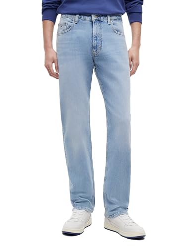 Tommy Jeans Jeans masculino slim reto elástico, Jeans leve, 38W / 30L