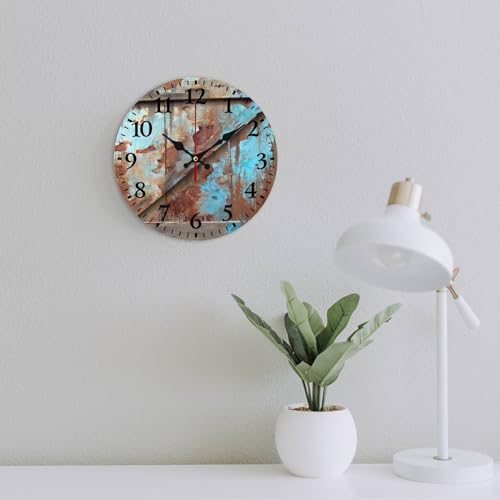 Reloj de pared redondo 40 cm estilo rústico moderno miniatura 3