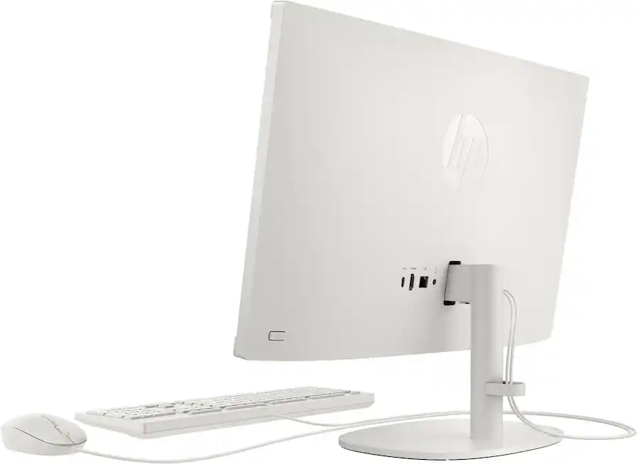 Image of HP 21.5 inch FHD All-in-One Desktop Computer, 16GB RAM 640GB Storage (128GB SSD + 512GB Docking Station Set), Quad-Cores Intel N100, Windows 11 & 8-in-1 Docking Hub, Keyboard & Mouse Included, White