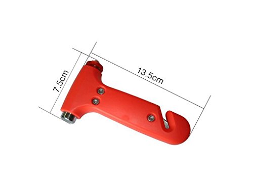 Martillo de coche Cortador de cinturón de seguridad Auto Martillo de coche Ventana Rompedor Herramienta de escape de emergencia Supervivencia en el ahorro de vida (Rojo) -SUxian