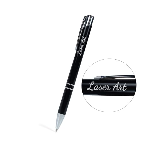 Image of Personalized Name Printed Black Metal Ball Pen | Premium Customized Laser Engraved Pen | Smooth 0.7 mm Tip | Refillable Luxury Writing Pen | Perfect for Corporate Events