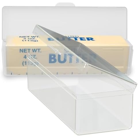 Butter Tray for Refrigerator - Stay Fresh Clear Plastic Box for Butter with lid, Dishwasher Safe, BPA Free. Perfect Butter Dish Container for your Pantry, Counter, or Refrigerator Cover