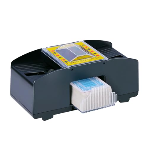 Mélangeur de cartes automatique électrique noir pour 2 jeux de rami et poker