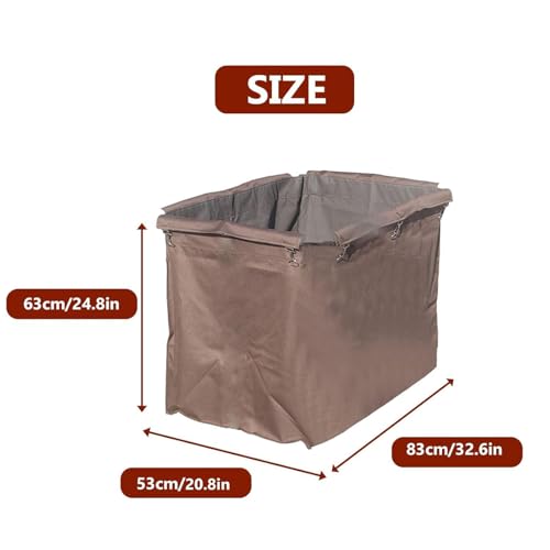 Bolsa para carrito de lavandería comercial de 400 L con forro extraíble marrón 3
