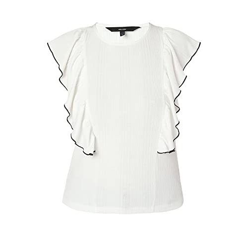 Image of VERO MODA Solid Polyester Blend Round Neck Women's Top