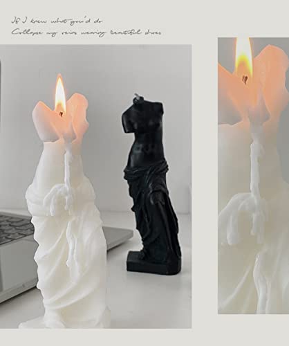 Venus Statue Scented Candle,120G Aroma Soy Wax Decorative Candle For Table Photo Prop Birthday Gift,Prefect For Meditation Stress Relief Mood Boosting Bath Yoga (White) #TOP2