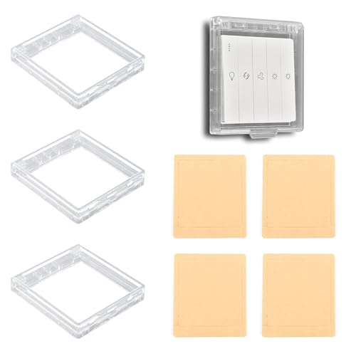 PARFCO 4 Pezzi Copri Prese da Muro, Trasparente Copriprese, Copripresa Impermeabile con Adesivo, per Protezione Presa Bagno, Cucina, Balcone