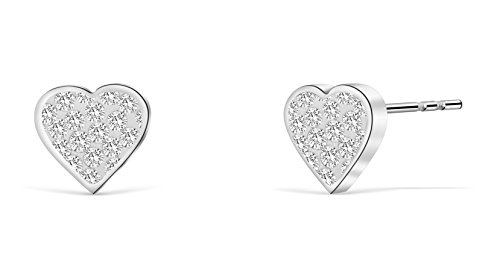Preisvergleich Produktbild Heart Coin Ohrringe mit Swarovski® Kristallen Stainless Steel