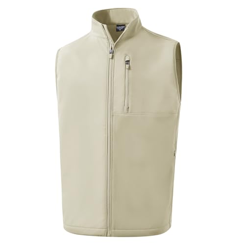 Image of M MAELREG Mens Vests Outerwear Windproof Lightweight Softshell Vests Zip Pockets Sports Sleeveless Jacket Golf Vests for Men