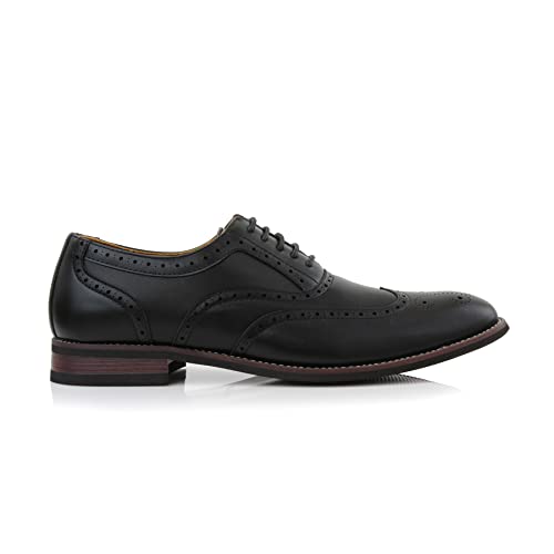Image of Ferro Aldo Men's Wingtip Oxford Dress Shoes | Classic Brogue & Two-Tone Spectator Styles | Formal Wedding Business Party Shoe