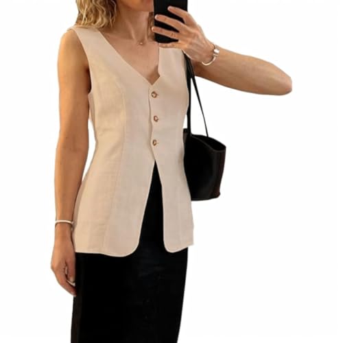 MidiUmi｜cotton linen V neck vest MidiUmi｜V neck vest - MidiUmi(ミディウミ) | キナリノモール