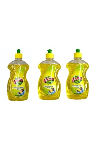 Image of Lemon Dishwash Liquid Gel 1.5L| Pack of 3 x 500 ml Bottle