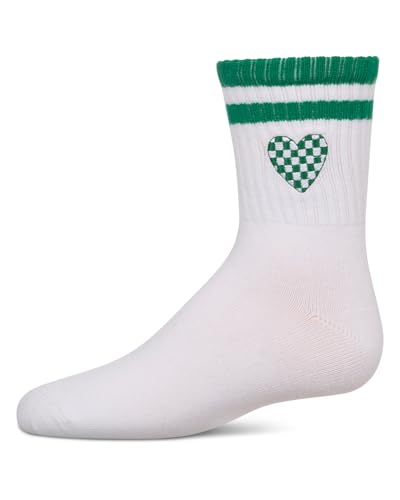MeMoi Girls' Checkered Heart Crew Socks2