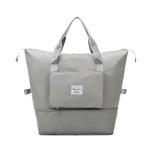 Bolsa Dobrável que vira mochila – Compacta, Resistente e Fácil de Levar, na cor Cinza – Leve, Prática e Ideal para o Dia a Dia
