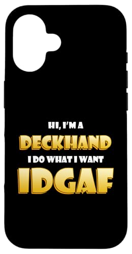 Deckhand IDGAF Funny Pirate Sailor Costume Boat Deck Hands �X�}�z�P�[�X iPhone 16 �p
